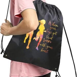 Haizct When Your Legs Get Tired Run Running Drawstring Backpacks, Unisex Running...