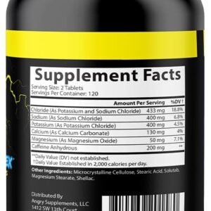 Angry Supplements Electro Lightning Energy Hydration Complex Electrolyte Tablets...