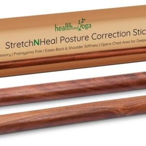 HealthAndYoga StretchNHeal Collapsible Multi-Use Wooden Yoga Stick - Regular an...