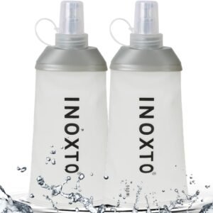 INOXTO Soft Flask,Collapsible Soft Water Bottles for Hydration Vests and Running...