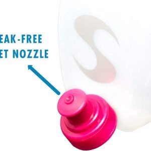 Synergy Reusable Handheld Hydration Running Water Bottles (9oz 4-Pack, Pink)