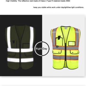 Custom Logo Safety Vest Customize Class 2 Visibility Reflective Vests Bulk with ...