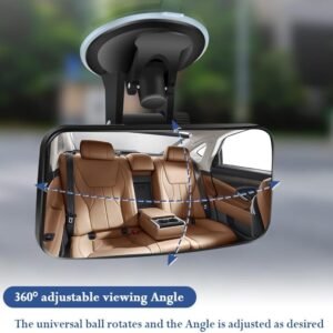 Baby Car Mirror,HD & Wide Angle Suction Cup Car Mirror for Baby with 360° Adjust...