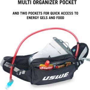 USWE Zulo Hydration Hip Pack - with Organizer and Side Pockets, Bounce Free Hip ...