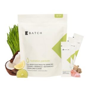 BATCH Electrolyte Packets Lemon-Lime Coconut Water, Himalayan Pink Salt, Potassi...