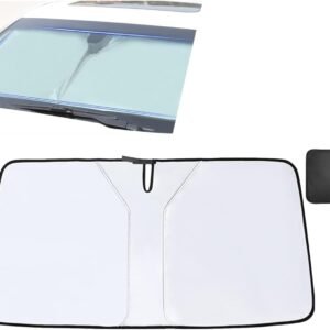 Miytsya 1 PC Car Front Windshield Sunshade, 55.11" x 27.55" Double-Layer Thicken...