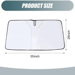 Miytsya 1 PC Car Front Windshield Sunshade, 55.11" x 27.55" Double-Layer Thicken...