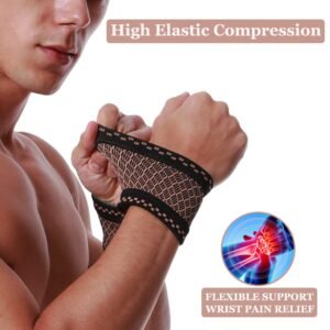 Copper Wrist Compression Sleeves (4Pcs), Compression Wrist Brace Wrist Support f...
