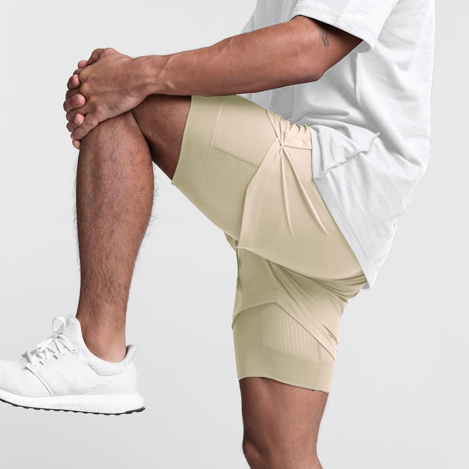 DIOTSR Mens 2 in 1 Running Workout Shorts for Men Lightweight Training Shorts Qu...