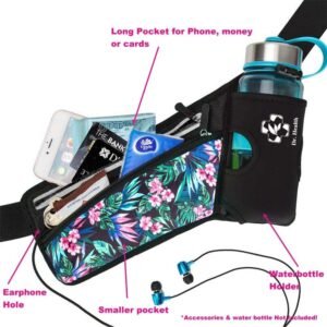 Running Belt Sport Waist Pack/Pouch w/Water Bottle Holder Hydration Fanny Pack R...