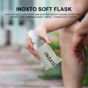 INOXTO Soft Flask,Collapsible Soft Water Bottles for Hydration Vests and Running...