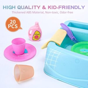 Color Changing Play Sink with Running Water for Toddlers 1-3, Pretend Kitchen To...