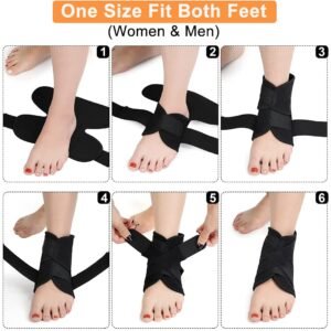 Vinaco 1 Pair Adjustable Compression Ankle Brace for Sprained Ankle, Strong Supp...