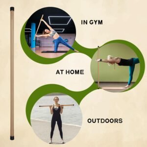 RitFit 5ft Natural Bamboo Yoga Stick, Exercise Stick, Stretching Stick, Versatil...