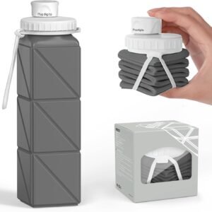 Collapsible Water Bottles Flexible Bpa Free Silicone Reusable Foldable Water Bot...