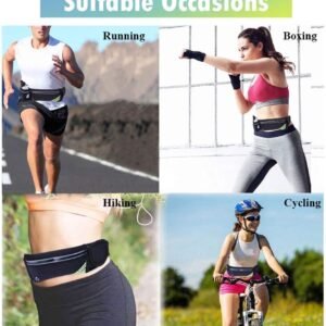 Waterproof Running Belt Water Bottle Waist Pack,Sport Pouch Fanny Pack for Men W...