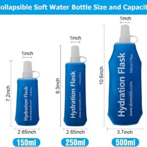 500ml Soft Flask Collapsible Water Bottle Running Soft Flask Reservoir Handheld ...