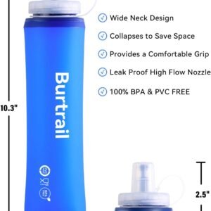 Collapsible Water Bottle Running,(500 ml/17 oz-2Pack) BPA Free TPU Soft Flask Ru...
