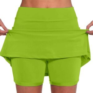 Women's Pocket Pants Summer Casual Solid Mid Waist Culottes Fashion Short Skirts...