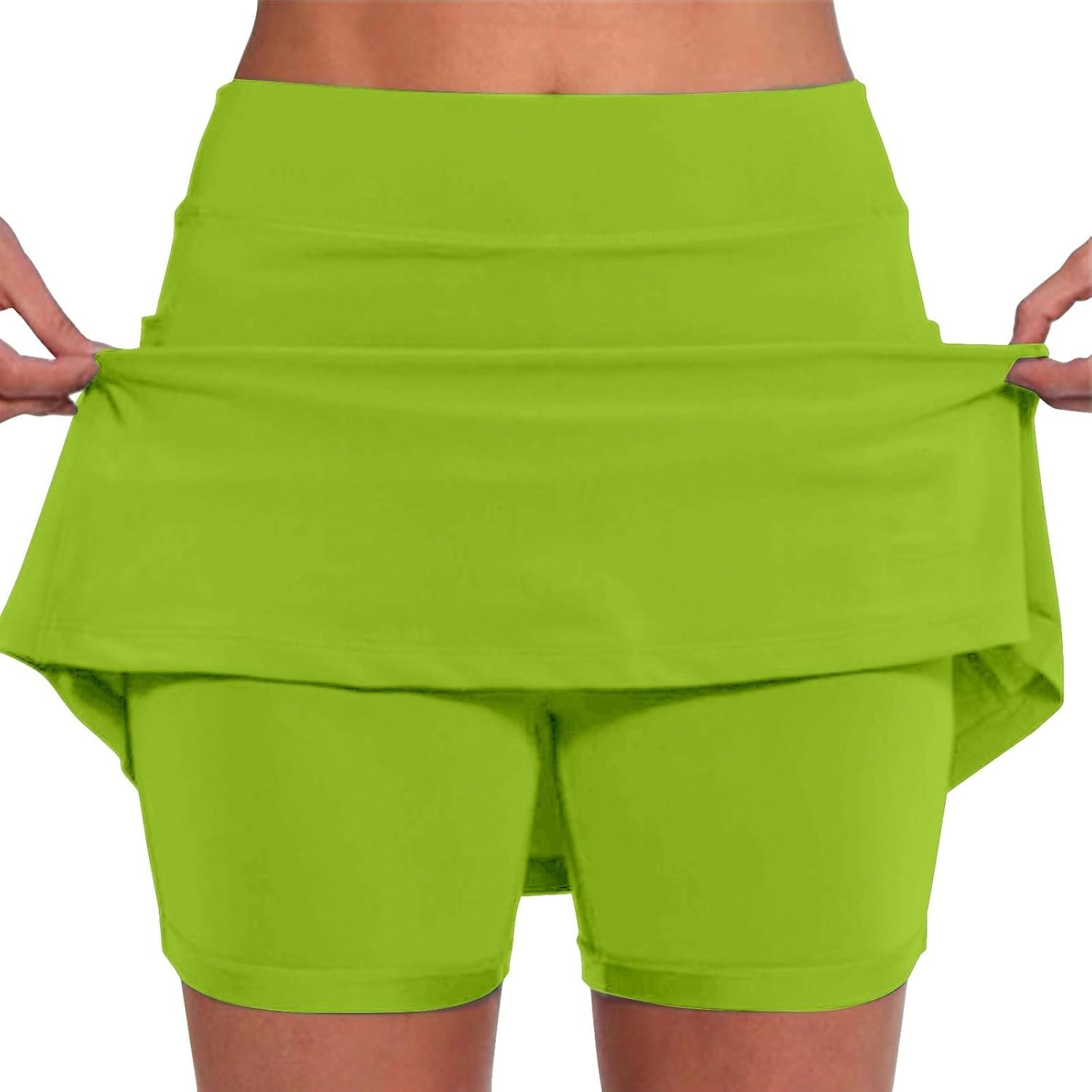 Women's Pocket Pants Summer Casual Solid Mid Waist Culottes Fashion Short Skirts...