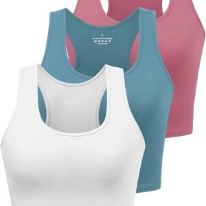 Sports Crop Tank Tops for Women Cropped Workout Tops Racerback Running Yoga Tank...