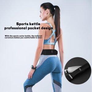 Running Belt Hydration with Bottles,Fanny Pack Water Bottle Holder, Zipper Waist...