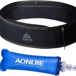 AONIJIE Running Belt Fanny Pack with 250ml Soft Water Bottle Flask for Women Men...