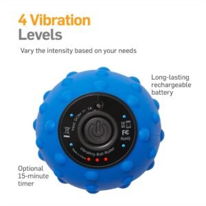 NatraCure Vibrating Massage Ball Roller Pliability Sphere – Deep Tissue Trigger ...