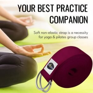 TECEUM [New 2024] Yoga & Mat Strap – 2 in 1 – Cotton – 6 ft 8 ft 10 ft (15+ Colo...