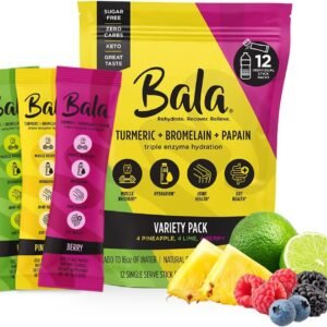 BALA Hydration Turmeric Drink Mix Packet | Sugar-Free Electrolyte Powder, Muscle...