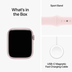 Apple Watch Series 9 [GPS 45mm] Smartwatch with Pink Aluminum Case with Pink Spo...