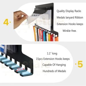 Race Medal Holder Wall Hanger,Race Medal Hanger Display for Runners with Bib Vin...