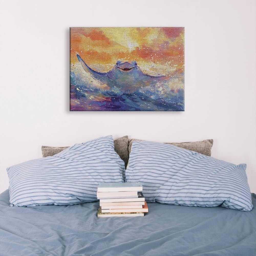 Elivita Stingray Running On The Water Design 1 Wall Decor Canvas Art Print Home ...