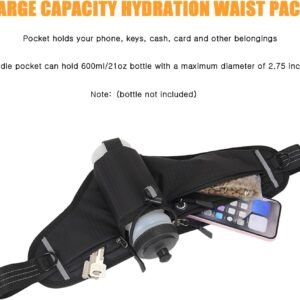 Running Waist Pack,Adjustable Hydration Running Belt Bag with Foldable Water Bot...