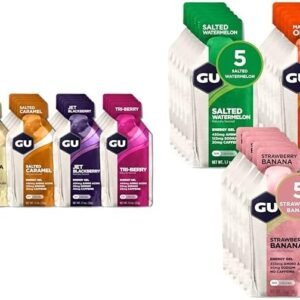 GU Energy Original Sports Nutrition Energy Gel, 24-Count, Assorted Flavors & Ori...
