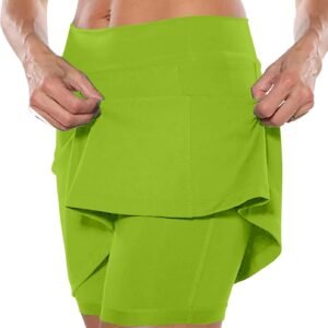 Women's Pocket Pants Summer Casual Solid Mid Waist Culottes Fashion Short Skirts...