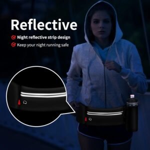 Hydration Running Belt for Women Men Running Fanny Pack with Foldable Water Bott...