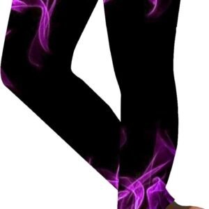 Workout Yoga Pants for Women Stretch Leggings Flame Print Tummy Control Compress...