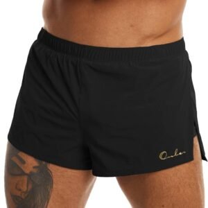 Ouber Men's Running Shorts with Liner 2'' Workout Shorts Bodybuilding Side Split...