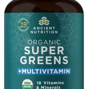 Ancient Nutrition Organic SuperGreens and Multivitamin Tablets with Probiotics, ...