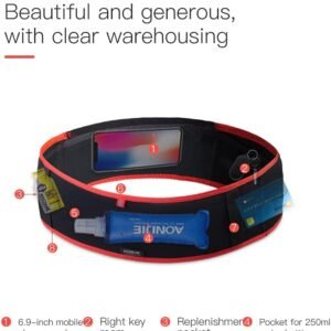 AONIJIE Lovtour Running Belt Waist Pack, Flip Waist Belt,with 250ml Soft Water B...