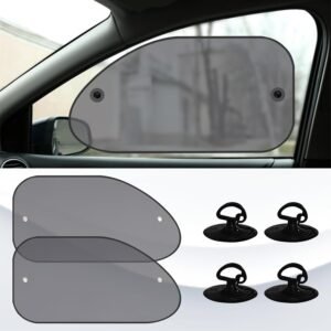 2PCS Car Side Window Sun Shade Cover with Suction Cups, 25"×15" Mesh Sunlight Sh...