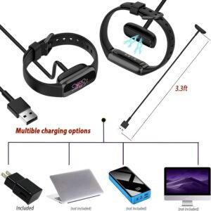 Fitbit Charge 6 Fitness Tracker Watch (Coral) Bundle with 2 Watch Bands, 3.3foot...