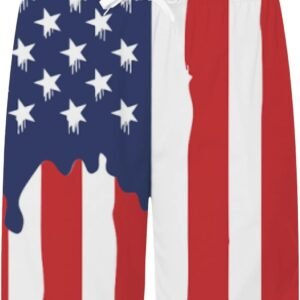 aihihe USA Flag Print Board Shorts for Men 4th of July Summer Beach Shorts Draws...