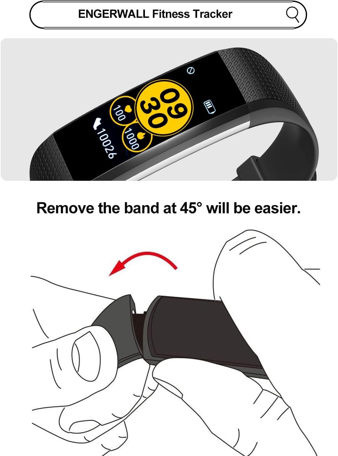 ENGERWALL Watch Band ONLY for Fitness Tracker S5, Replacement Bands Fit for Runm...