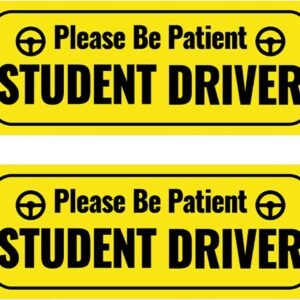 2PCS Student Driver Magnet for Car - Please Be Patient Reflective Signs Decal, R...