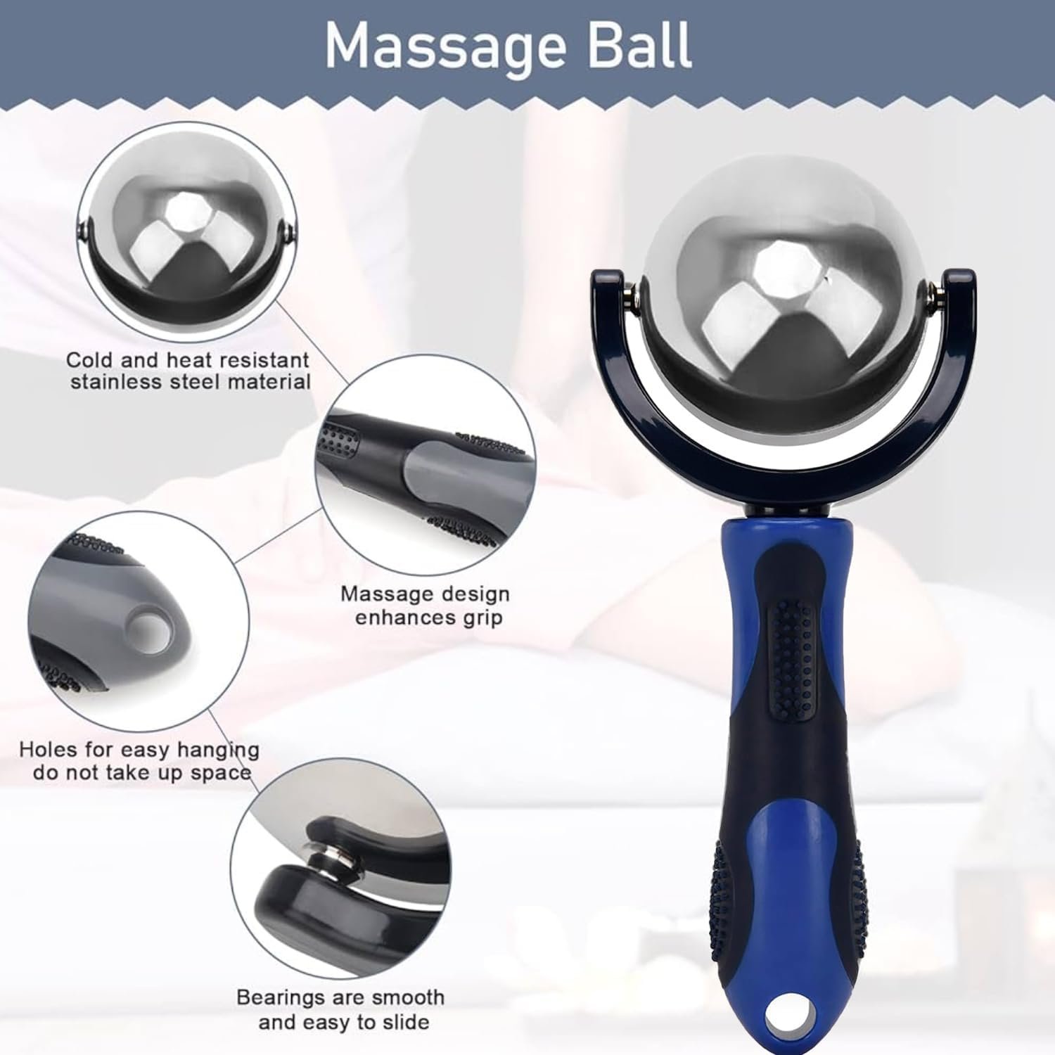 Cryo Roller Ball Cold Massage with Handle, 2.7 Inches Cryosphere Cold Massager I...