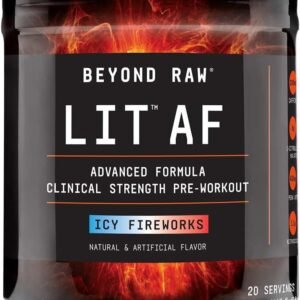 BEYOND RAW LIT AF | Advanced Formula Clinical Strength Pre-Workout Powder | Cont...