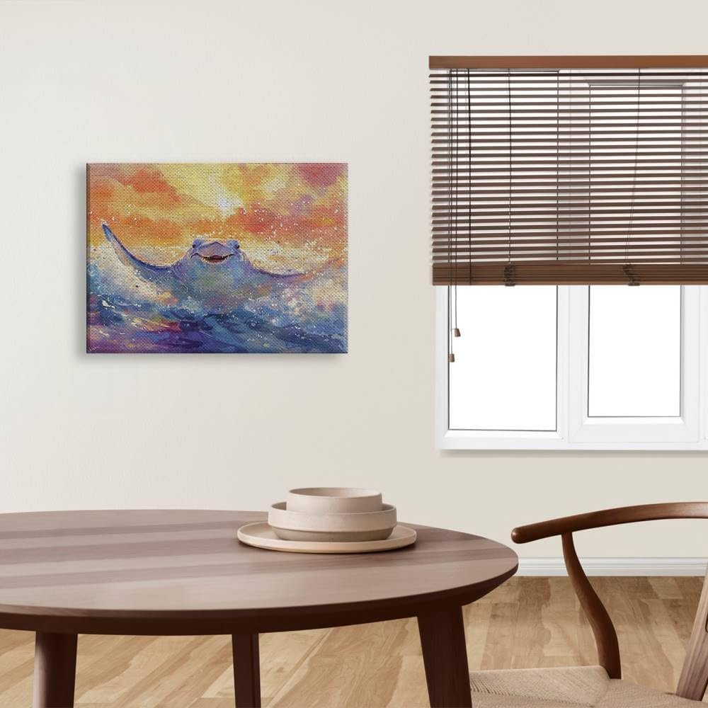 Elivita Stingray Running On The Water Design 1 Wall Decor Canvas Art Print Home ...