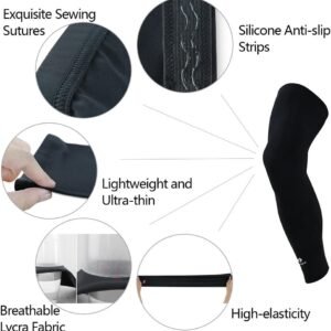 Kuangmi Compression Full Leg Sleeves for Cycling, Basketball, Sport Supports and...